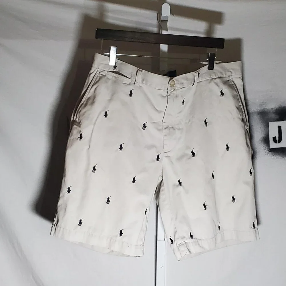 POLO Ralph Lauren Prospect Short in Light Tan with Allover Pony sz 36w - Picture 1 of 16